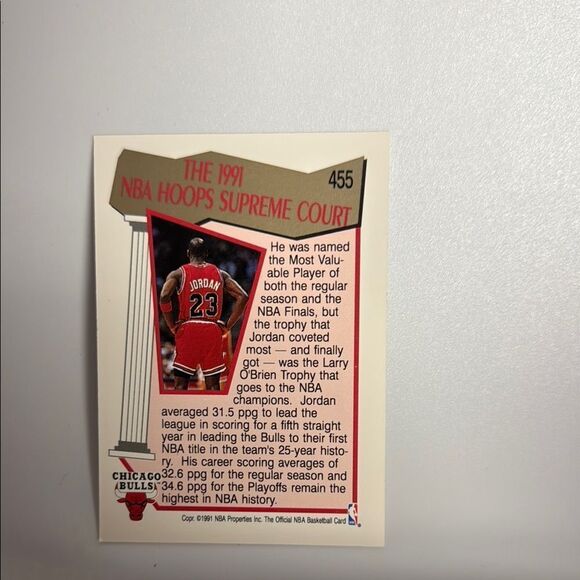 Michael Jordan NBA Hoops 1991-92 Trading Card Supreme Court mint condition - Picture 4 of 4